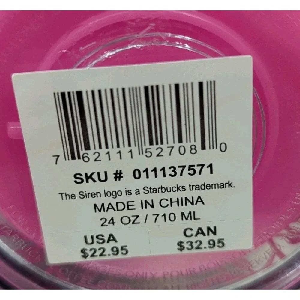 Starbucks New 2022 Holiday Woodland Lace Pink Color Change Tumbler 24oz Cold Cup